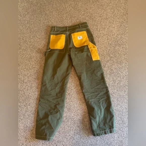 Urban Outfitters Green and Yellow Straight Leg Pants - Picture 2 of 5